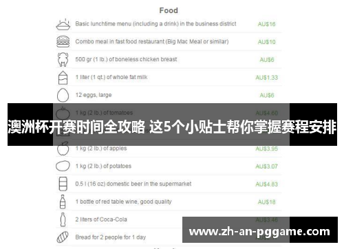 澳洲杯开赛时间全攻略 这5个小贴士帮你掌握赛程安排 澳洲杯开赛时间全攻略 这5个小贴士帮你掌握赛程安排